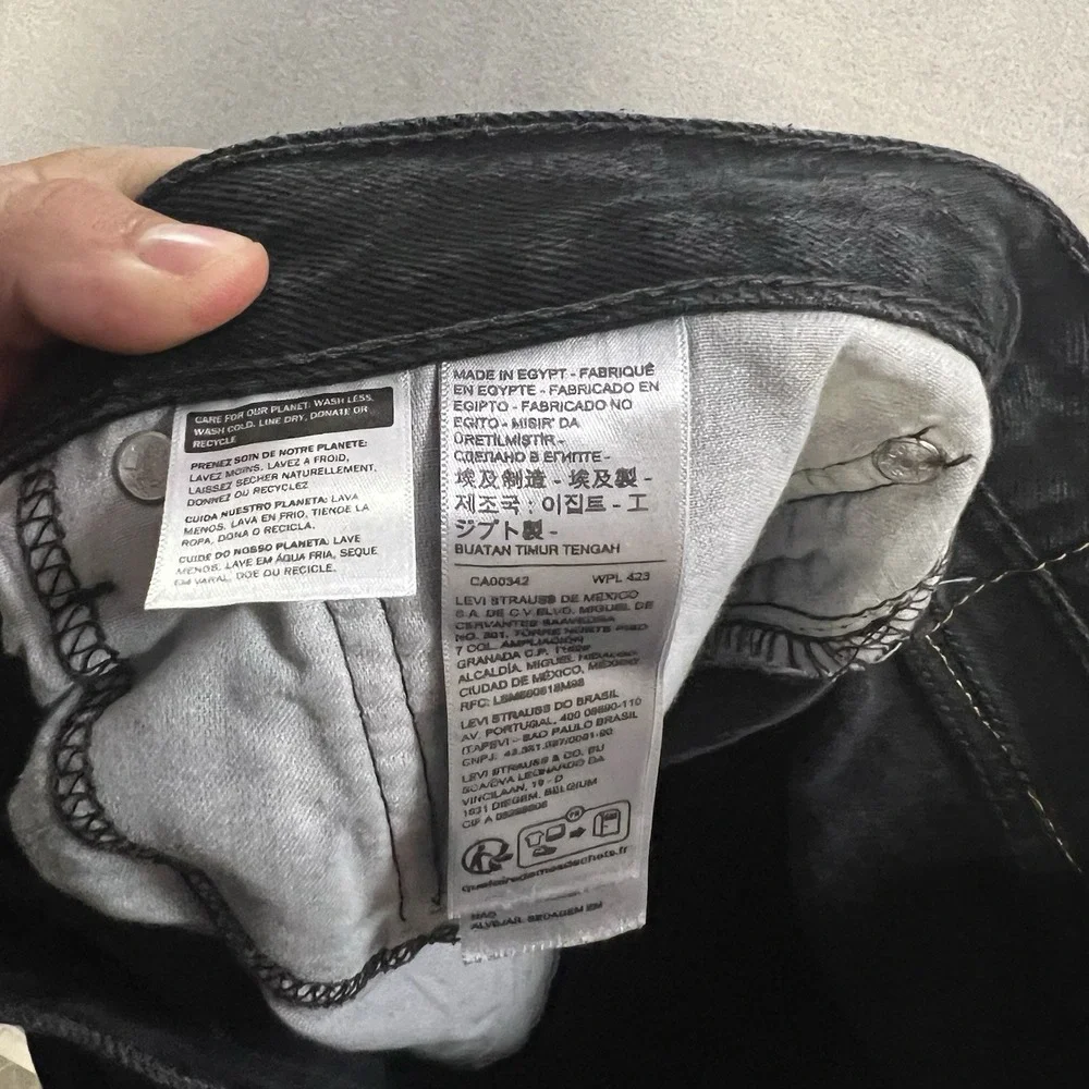 Levi's 505 Regular Fit Jeans Men's Size 36x30 Black Straight Leg Denim Pants